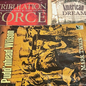 Three vintage best sellers Pudd’nhead Wilson, Tribulation Force, American Dream